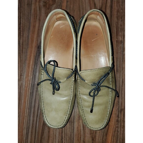 Tod\'s Rare Color Men\'s 7 Genuine Italian Leather Olive Green Loafers $625 Retail main image 7